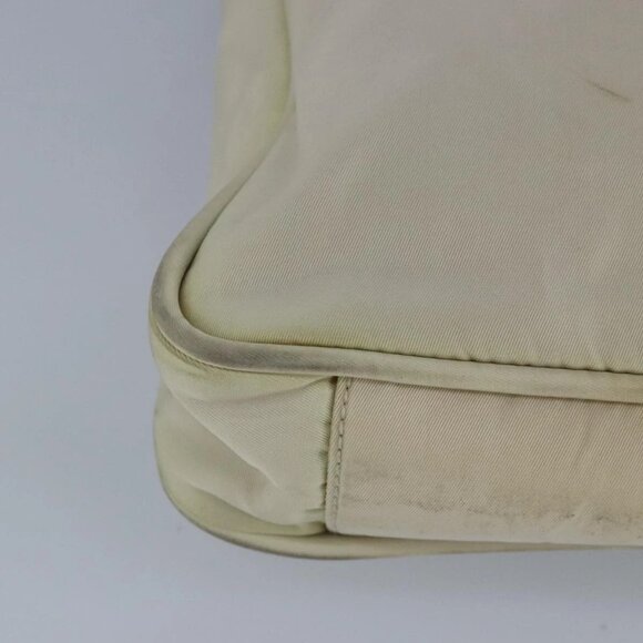 PRADA Tote Bag Nylon White Silver Auth 99539 - Picture 4 of 16